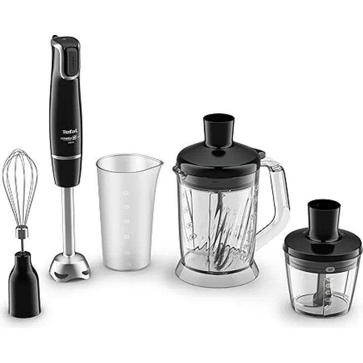 Tefal Infinyforce HB94L8, Stabmixer mit 1000 Watt, Powelix-Technologie, stufenlose Geschwindigkeitskontrolle, schwarz