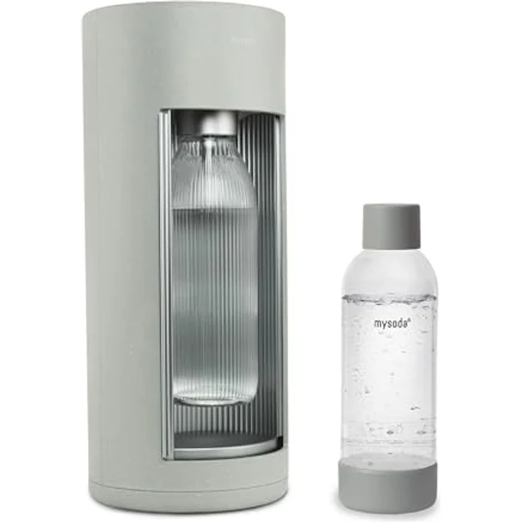 Mysoda Glassy Wassersprudler aus Holzkomposit und Aluminium, Salbeigrün (Pigeon)