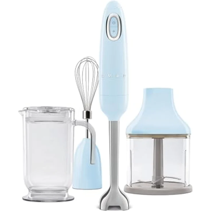 Smeg Stabmixer HBF03, 700-Watt-Motor, Retro-Design, blau – Bild 2