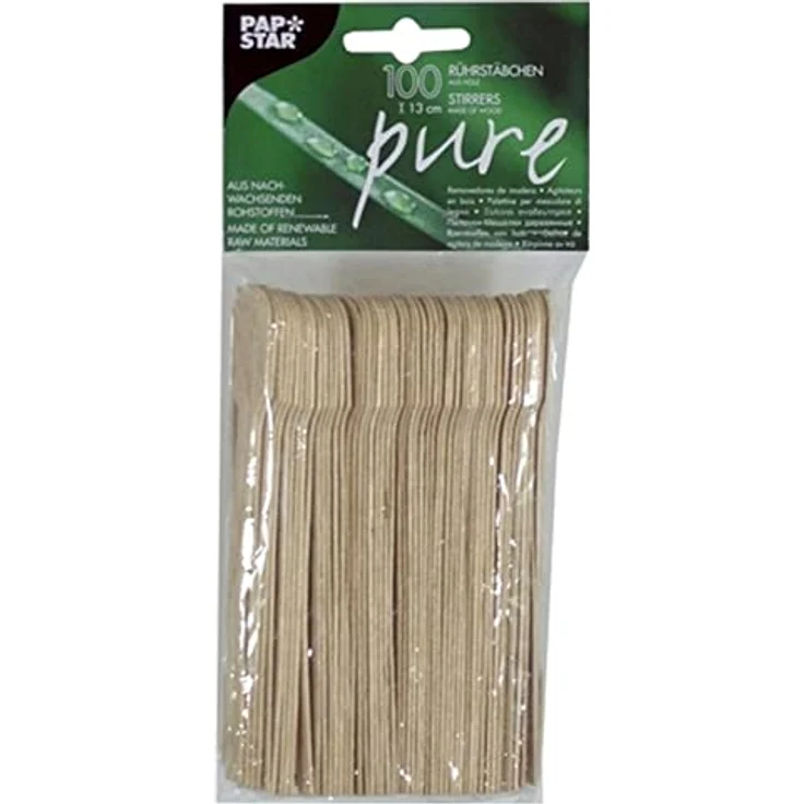 PAPSTAR Holz-Rührstäbchen pure, Länge: 130 mm – Bild 3