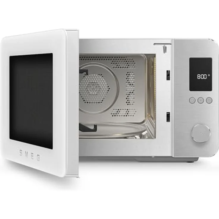 Smeg MOC02WHMEU, Kombi-Tisch-Mikrowelle mit 9 Garfunktionen, Air-Fry, Umluft, 25 Automatikprogrammen, LCD-Farbdisplay, weiß – Bild 2