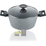 Berndes Topf 24cm - Alu Induktion Special Edition - Kochtopf mit Glasdeckel für alle Herdarten, antihaft-beschichtet, induktionsgeeignet, Soft-Touch Griffe