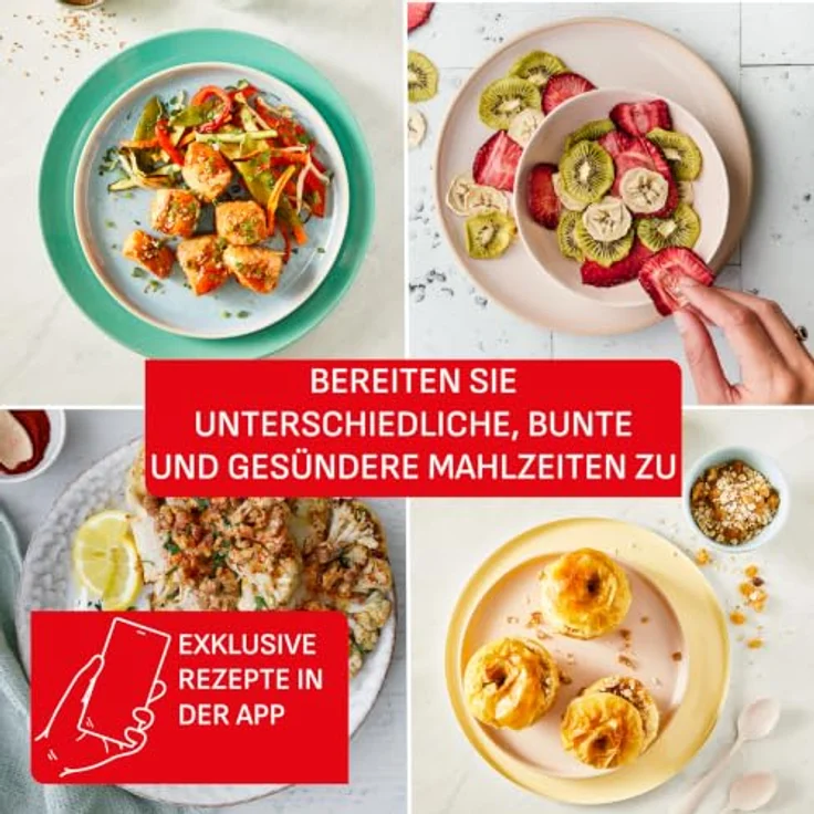 Tefal Heißluftfritteuse Easy Fry Pop, 5 L, 1 kg, 10 automatische Programme, inkl. 35 Backpapierblätter, farbenfroh – Bild 4