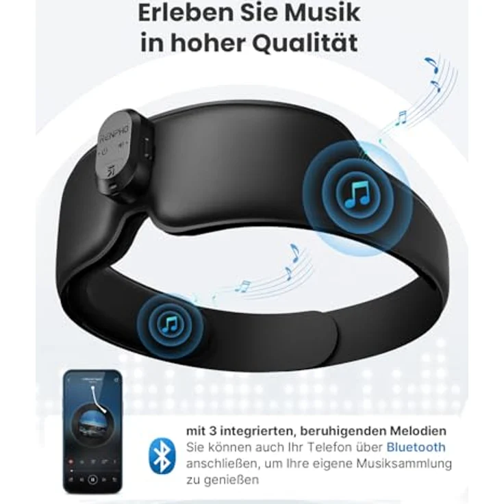 RENPHO Beruhigungs- und Entspannungsgerät Eyesnooze Aroma Schlafmaske: Aromatherapie, Wärme & Musik für tiefen Schlaf – Bild 4