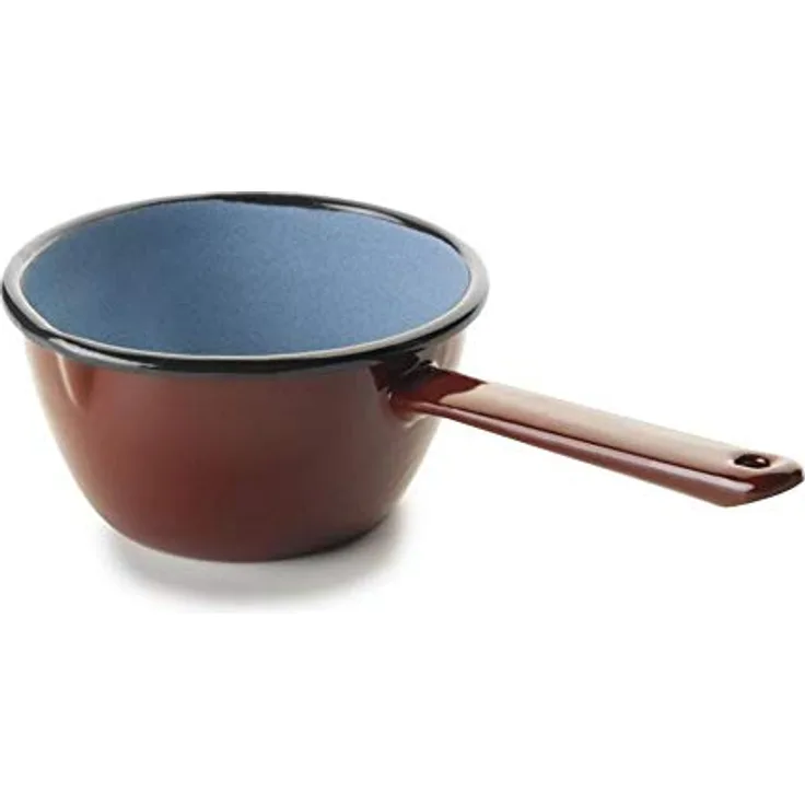 IBILI Stielkasserolle konisch 14 cm aus emailliertem Stahl in braun