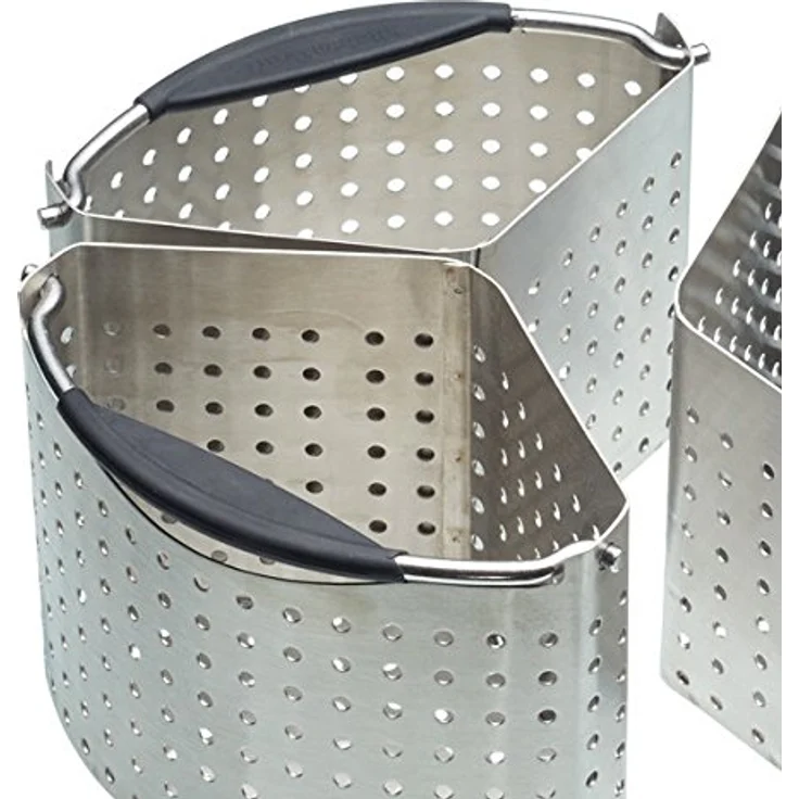 Kitchencraft Edelstahl Topf Körbe mit Trennwand, 20 cm – Metallic, Set mit 3 Stück. – Bild 6