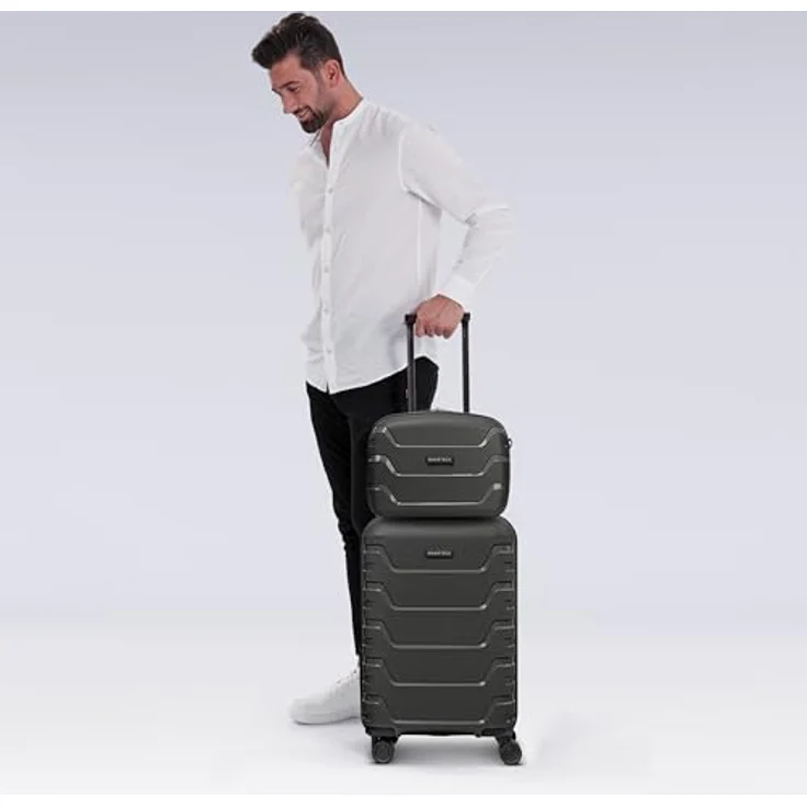 SMARTBOX Hartschalen Handgepäck Kosmetik-Koffer | Stabiles Beauty-Case mit Aufsteckfunktion | 34 x 17 x 27 cm | Leichtes Polypropylen (Edition 01) – Bild 5