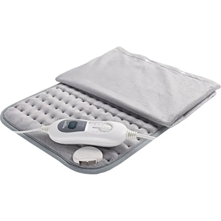Bastilipo - Ergonomisches elektrisches Lendenwirbelpolster, mit therapeutischer Wärme, besonders geeignet für Schmerzen im Lendenwirbelbereich, 100 W, Modell AL-100, Grau