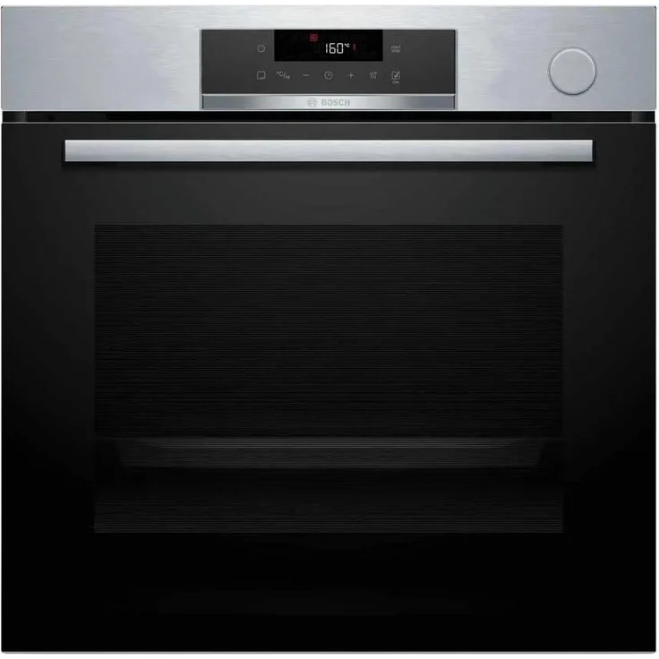 Bosch Serie 4 HRG532ES3, Einbaubackofen, 71 l, 3600 W, schwarz, Lüfterbetrieb, Dampfgaren, Pyrolyse-Selbstreinigung, A+