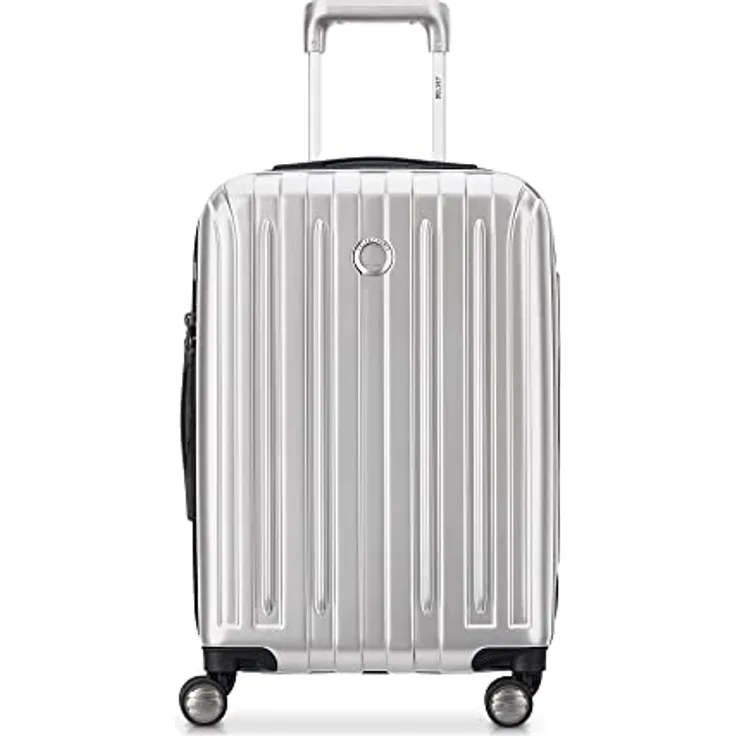Delsey Paris Hartschalen-Trolley aus Titan mit drehbaren Rädern, Silber, Checked-Large 29 Inch, Erweiterbares Gepäckstück aus Titan mit Drehrollen