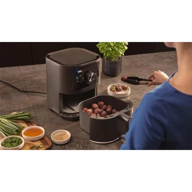 Braun Heißluftfritteuse HF3000 Airfryer Manuell - 1500 W, schwarz, RealAir-Technologie, Einstellbare Temperatur – Bild 5