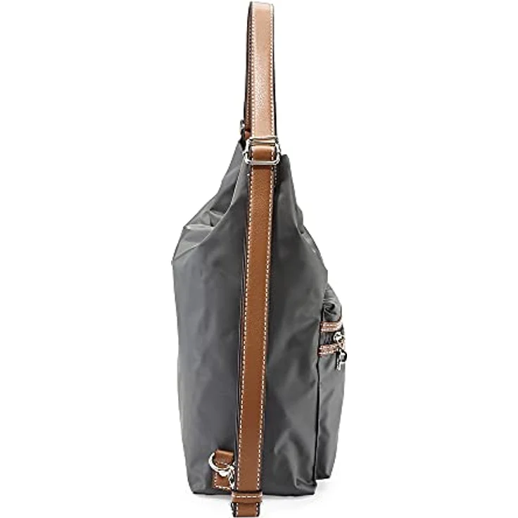 Picard Sonja, Beuteltasche und Rucksack aus Feinnylon mit Lederoptik, Grau – Bild 4