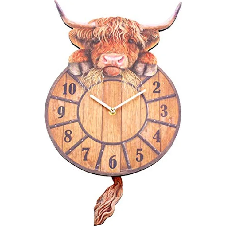 Nemesis Now Highland Tickin' Uhr, 25 cm, MDF, Rot