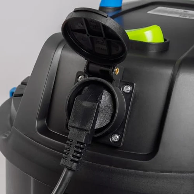 Högert Technik Nass- & Trockensauger 30 L, 1200 W, antistatischer Schlauch, Blasfunktion, integrierte 2000 W Steckdose, 4 schwenkbare Räder, 2 m Schlauch, 4 m Kabel – Bild 5