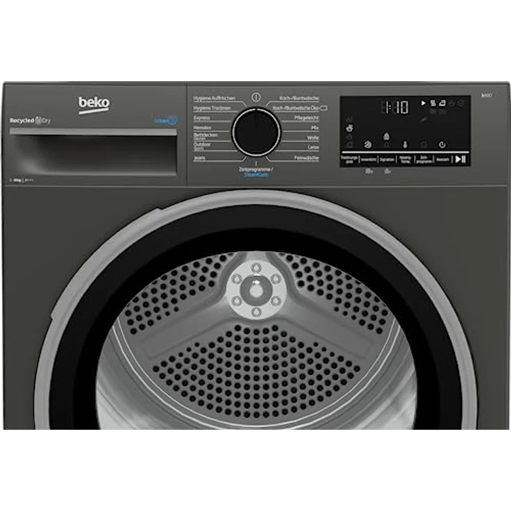 Beko B3T22491M Wäschetrockner Serie b300, 8 kg, Frontlader, Wärmepumpentrockner, 15 Programme, Sensortrocknung, Dampffunktion, Silent-Programm, Allergikergeeignet, Säulenfähig, Manhattan Gray – Bild 4