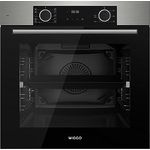 **Wiggo WO-BFA610 Einbau-Backofen inox 60 cm 73 l Airfryer Ober- & Unterhitze Heißluft Grillen Auftauen 4 Bleche Konfektion**