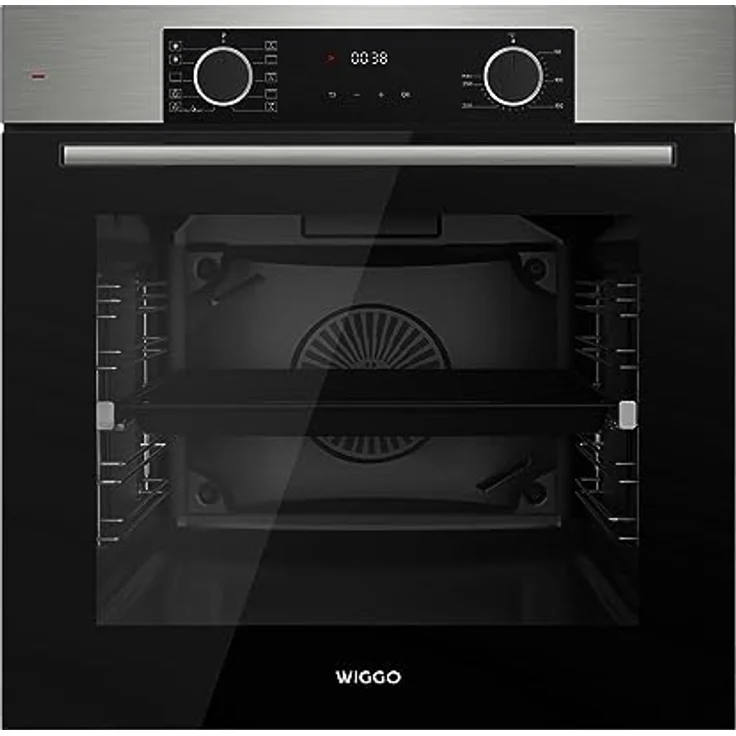 **Wiggo WO-BFA610 Einbau-Backofen inox 60 cm 73 l Airfryer Ober- & Unterhitze Heißluft Grillen Auftauen 4 Bleche Konfektion** – Bild 1
