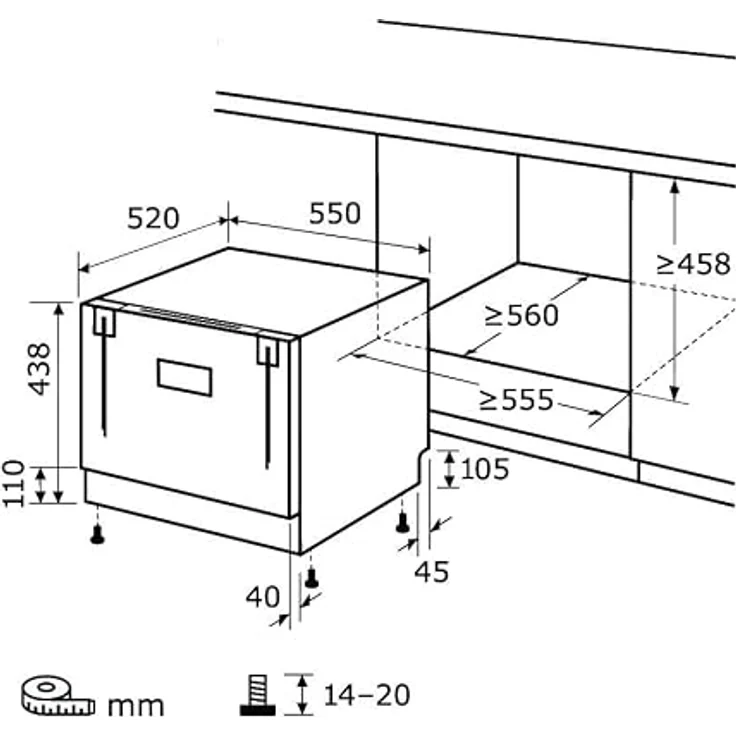 Exquisit EGSP1060-E-030D, Einbau Geschirrspüler für 6 Maßgedecke, 49 dB, 6 Programme, Startzeitverzögerung, schwarz – Bild 12