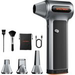 WOLFBOX Handstaubsauger MF200, Elektrisches Laubblasgerät mit 3-stufigem Hochleistungsgebläse und Ersatzakku, schwarz