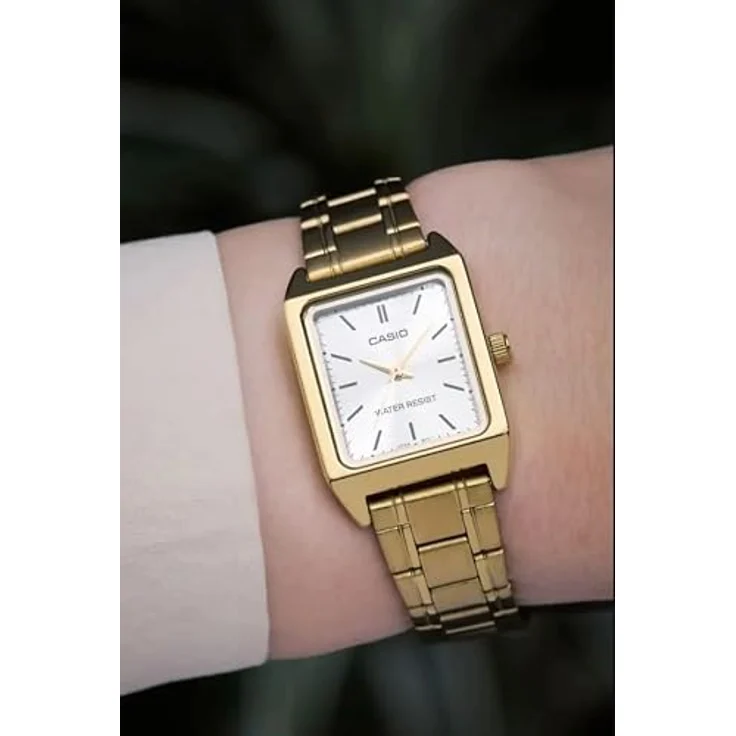 Casio Taschenuhrkette LTP+V007G.9E, bunte Armbanduhr mit eleganter Kette – Bild 4