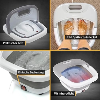 Fußbad Fußmassagegerät Mit Heizung, Fussbadewanne Vibrations- Und Sprudelmassage