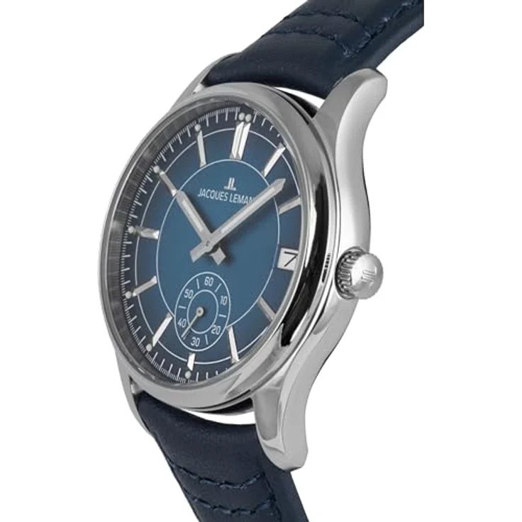 Jacques Lemans Herren Lederuhr 1-2197B, Armbanduhren mit Kalender und Sekundenanzeige – Bild 4
