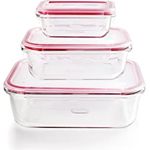 Ibili 754750 Set von luftdicht stapelbaren Kochbehältern, 3 Einheiten in unterschiedlichen Größen (0,18 l, 0,65 l, 1,5 l)