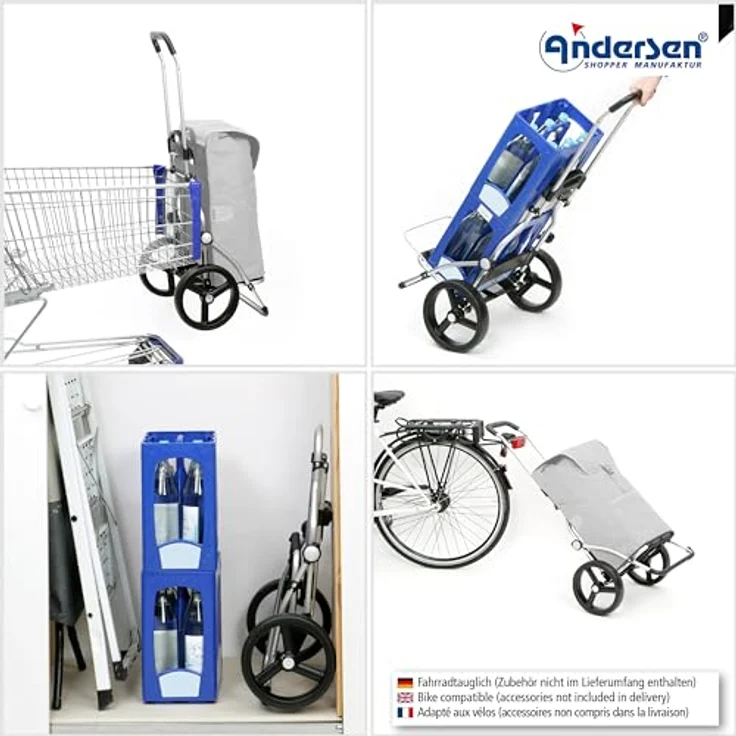 Andersen Einkaufstrolley - Royal Shopper Folke schwarz 61 L Thermo, Aluminium, klappbar, leise Räder – Bild 4