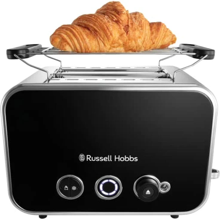 Russell Hobbs Toaster [für 2 Scheiben] Distinctions Edelstahl Schwarz (extra breite Toastschlitze, inkl.Brötchenaufsatz, 6 Bräunungsstufen + Auftau-&Aufwärmfunktion, Lift&Look-Funktion, 1600W)26430-56 – Bild 3