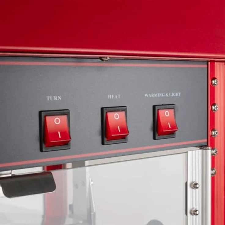 GastroHero Popcornmaschine groß, professionelle Popcornmaschine mit Überhitzungsschutz, Edelstahl-Design, optimale Kapazität für Gastronomie  – Bild 5