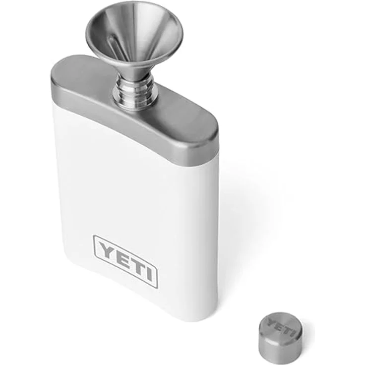 YETI Rambler Flachmann, Edelstahl, 7 oz (207 ml), weiß, spülmaschinenfest, DuraCoat-Farbe, inkl. Trichter – Bild 5