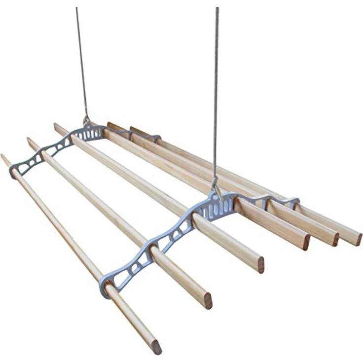 Deckentrockner aus Holz, Weiß, 1,5 m – Bild 5
