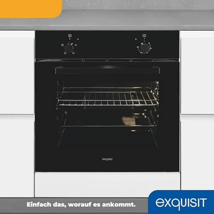 Exquisit Einbaubackofen EBE255-020 schwarz | Energieeffizienzklasse A | 59,0 l Garraum | Einbaubackofen 60 cm – Bild 5