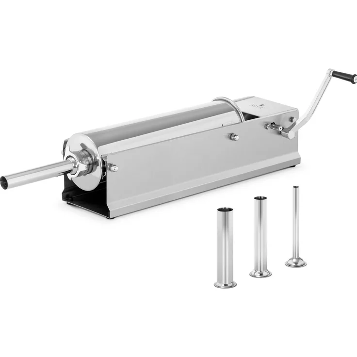 Royal Catering Wurstfüllaufsatz Wurstfüller horizontal Wurstfüllmaschine Wurstspritze Wurstpresse, 7 L Füllmenge, hygienischer Edelstahl