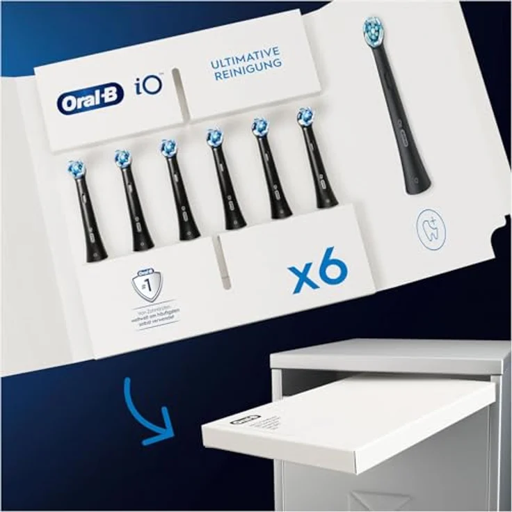 Oral-B iO Ultimative Reinigung Aufsteckbürsten für elektrische Zahnbürste, 6 Stück, ultimative Zahnreinigung, Zahnbürstenaufsatz für Oral-B Zahnbürsten, briefkastenfähige Verpackung, schwarz – Bild 2