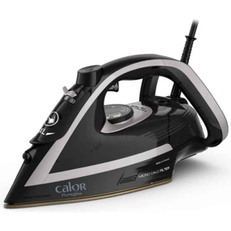 Calor FV8062C0, Dampfbügeleisen mit selbstreinigender Katalysatorgrundplatte, 280 g/min Dampfstoss, 3000 Watt, Schwarz