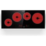 Klarstein Induktionskochfeld 4 Platten, 6500W Induktionskochfeld mit 4 Kochfelder, Schnelles Einbau-Induktionskochfeld, Herd mit Touch-Control & Überhitzungsschutz, Effizientes Einbaukochfeld 90cm