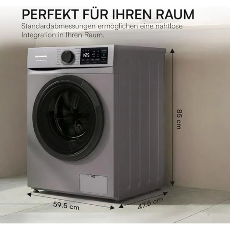 Heinner HWM-M814IVNS, Frontlader Waschmaschine, 8 kg, Energieeffizienzklasse A, 1400 U/min, 72 dB – Bild 7