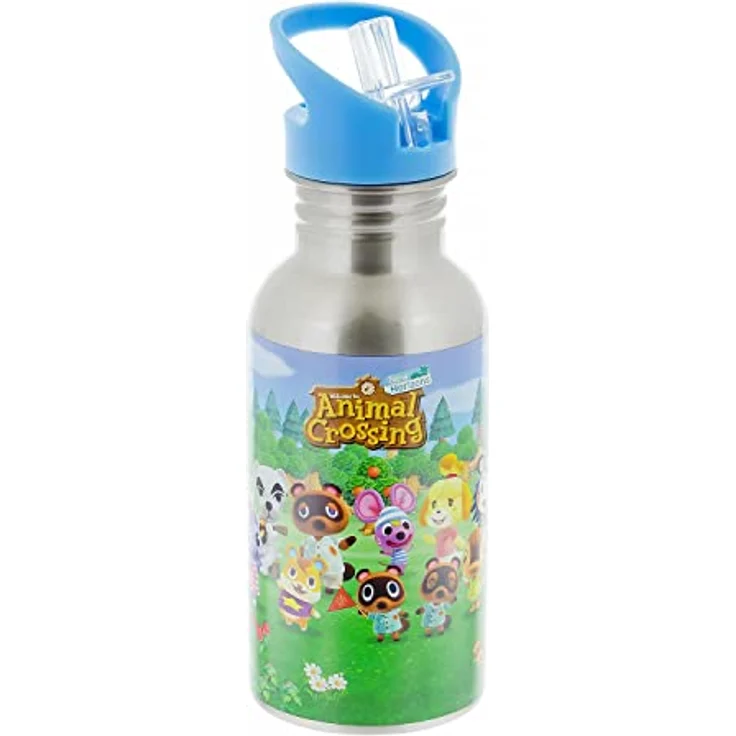 Paladone Crossing Metal Water Bottle with Straw, 500ml Z107105 Mehrfarbig – Bild 1
