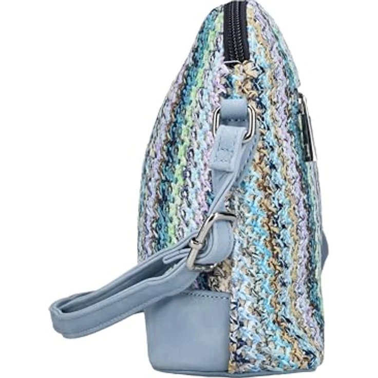 Rieker Umhängetasche, Damen-Schultertasche mit verstellbarem Umhängeriemen und buntem geflochtenem Design – Bild 3