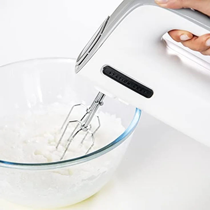 Taurus STATION GREY Handmixer, 300W, 5 Geschwindigkeiten, Turbofunktion, Kunststoff, weiß – Bild 9