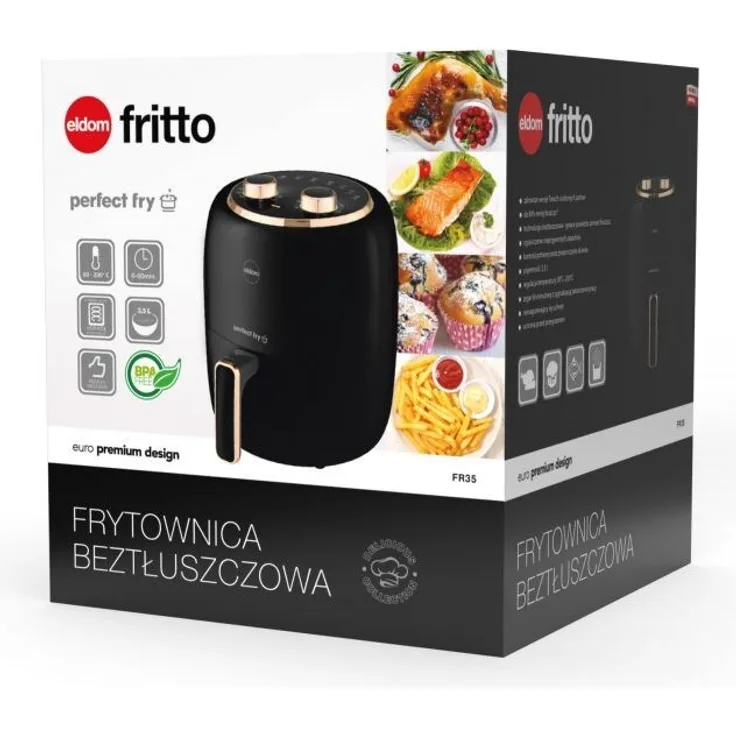 Eldom FR35 3.5l 1300w Heißluftfritteuse Schwarz, 3.5 Liters / EU Plug, Grau