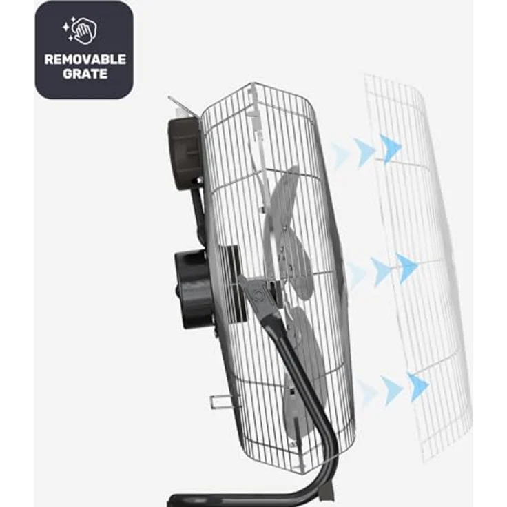 Black & Decker BXEFF61E, Standventilator, höhenverstellbar mit 3 Geschwindigkeiten und leisen Betrieb, Silber – Bild 8