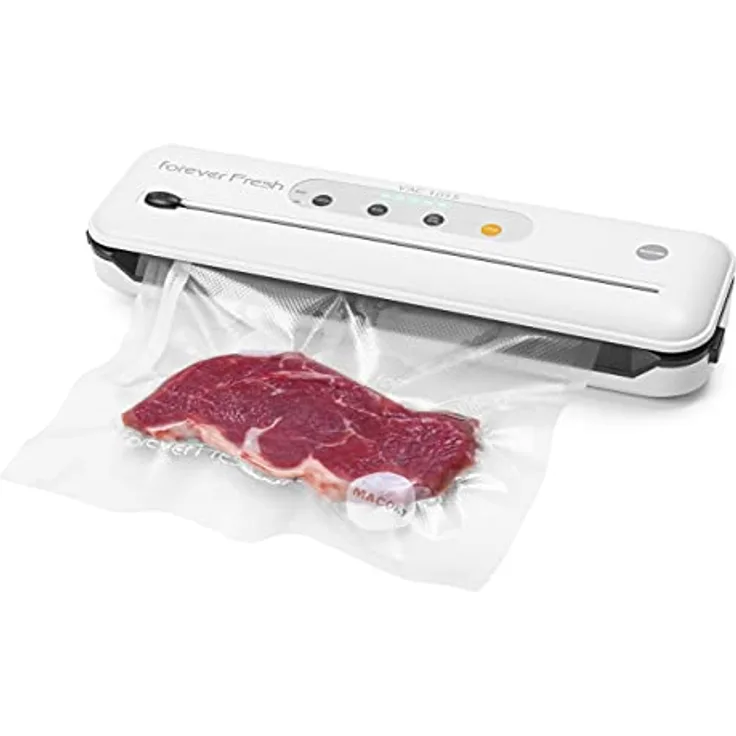 MACOM Forever Fresh VAC 1015 Superautomatisches Vakuumiergerät mit breiter Dichtleiste und integriertem Cutter, grau