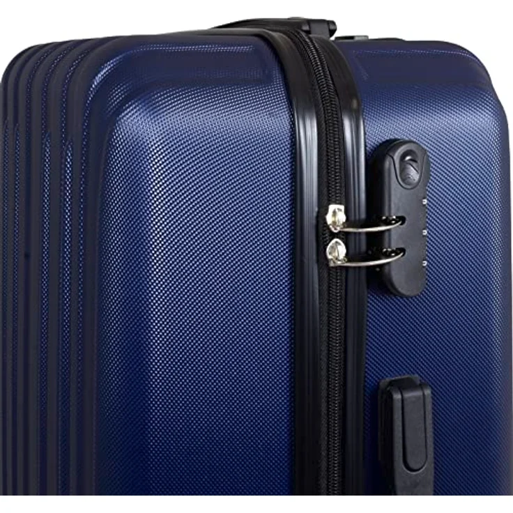 Trendyshop365 Koffer-Set 3-teilig Hartschale Dallas, mit 4 Rädern und Zahlenschloss, Blau, inkl. Handgepäcktrolley (38 Liter), Citykoffer (66 Liter) und Reisekoffer (95 Liter) – Bild 5