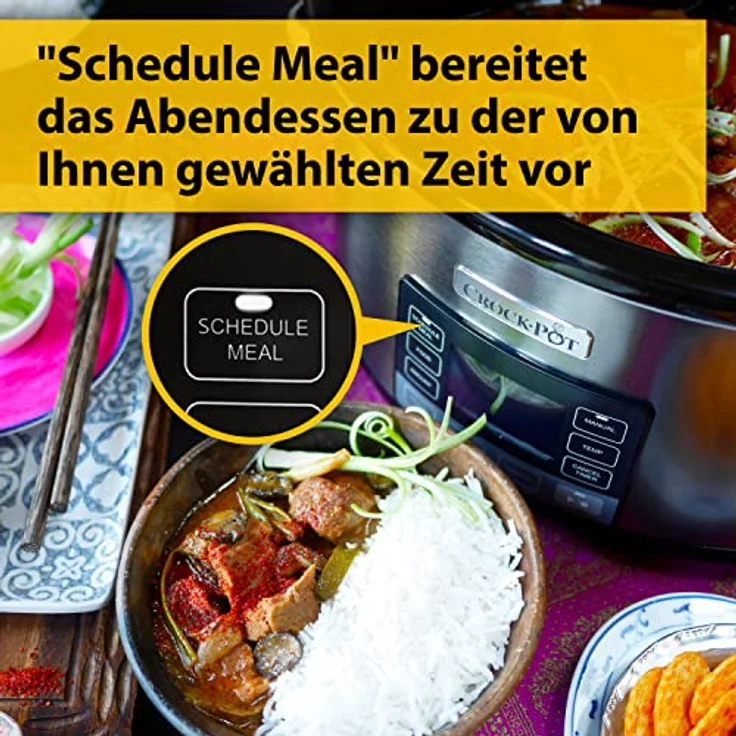Crock-Pot CSC066X digitaler Schongarer, 240w, 5,6L ,Glasdeckel, Timer, Edelstahl, silber – Bild 4