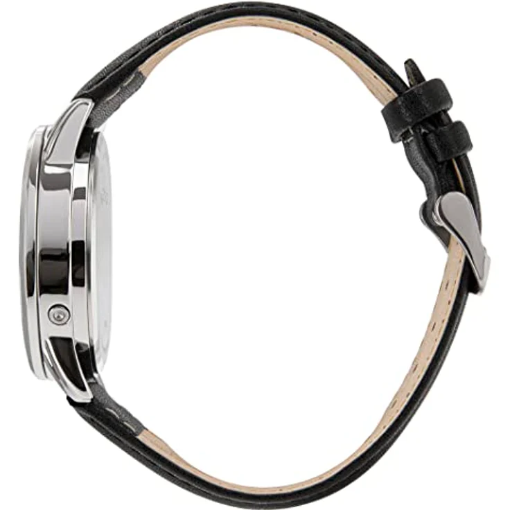 Zeit-Bar Funk-Armbanduhr Damen - Herren, funkgesteuertes Quarz-Uhrwerk, Metallgehäuse, Echtleder-Band, wasserdicht bis 5 bar, inkl. Geschenketui – Bild 2