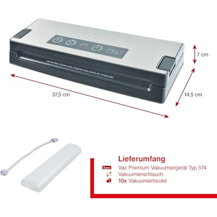 Solis Vakuumiergerät, Für trockene, feuchte und empfindliche Lebensmittel, Pulse-Funktion, Vac Premium – Bild 6