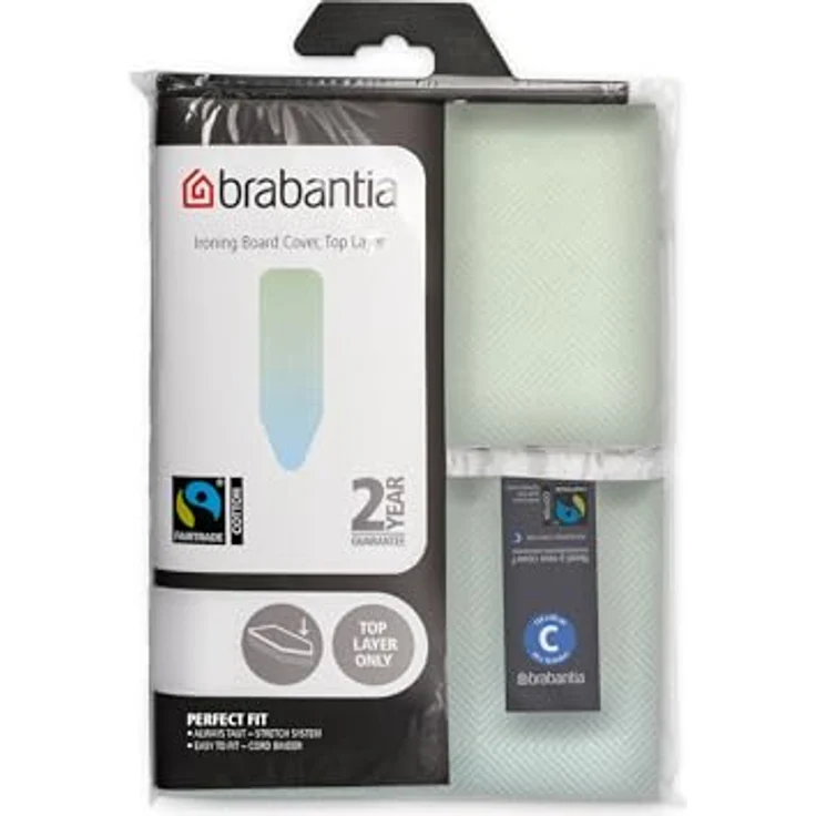 Brabantia Bügelbrettbezug C 124 x 45 cm – Soothing Sea, 100% Baumwolle mit 2 mm Schaumstoffpolsterung, waschbar und für Dampfbügeleisen geeignet – Bild 3