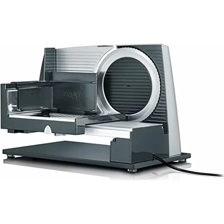 Graef S32000 Allesschneider, 170W, 170 mm Wellenschliffmesser aus Edelstahl, Safety-Verschluss, Vollemtallgehäuse, silber – Bild 2